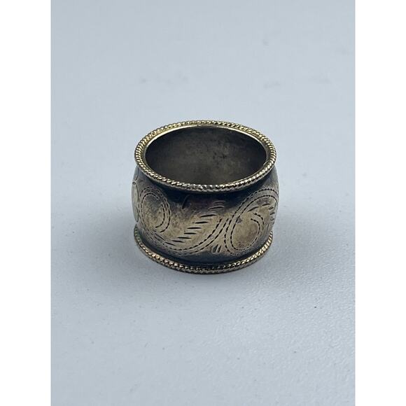 MSW Sterling Silver Band Ring Engraved Floral Size 7 Thailand - Picture 5 of 12